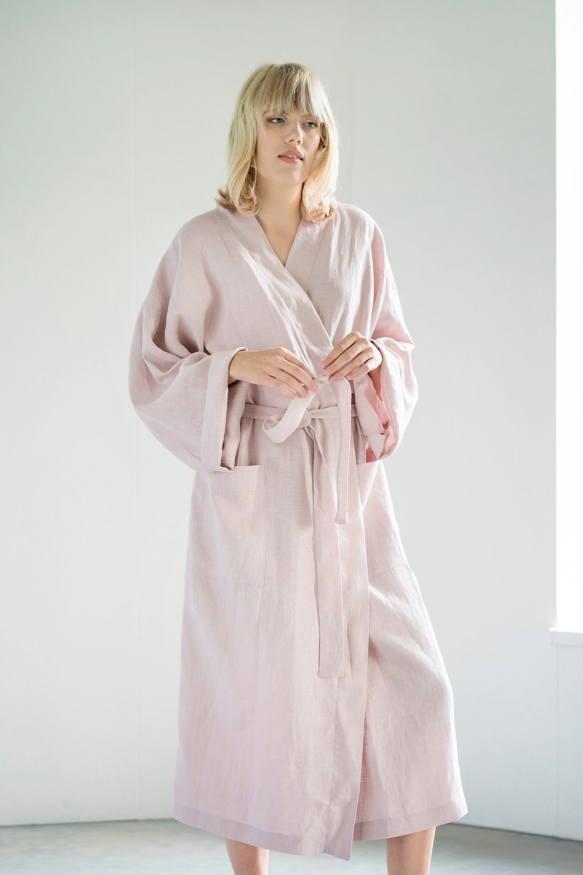 Linen bath robe / Spa robe / Sauna robe / Unisex linen robe / Etsy