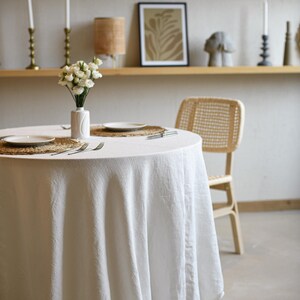 Round linen tablecloth / Washed and softened tablecloth / Natural OEKO-TEX certified linen / Circle tablecloth / Multiple colors available image 7