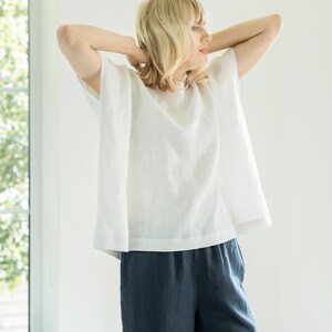 Basic linen blouse VERONA / square linen top / linen top / available in various colors / women's clothing image 3