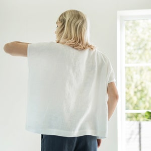 Basic linen blouse VERONA / square linen top / linen top / available in various colors / women's clothing image 2