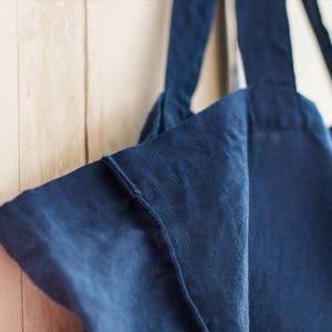 LARGE natural linen tote bag / Linen shopping bag / Large tote bag / Market bag / Beach bag / Linen bag / Bag with pocket inside / Eco bag zdjęcie 3