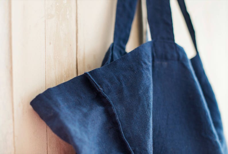 LARGE natural linen tote bag / Linen shopping bag / Large tote bag / Market bag / Beach bag / Linen bag / Bag with pocket inside / Eco bag image 3