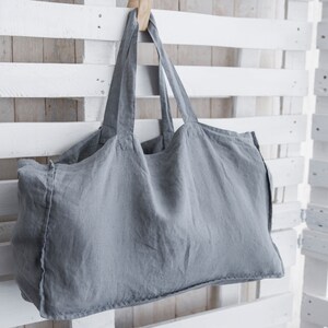 Durable shopping bag / Linen shopping bag / Reusable grocery tote / Linen bag with inside pocket / Market bag / READY TO SHIP in 1 3 days image 3