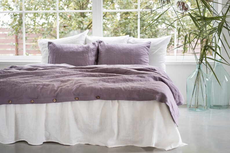 Natural linen bedding set / King and Queen washed linen duvet cover / Set with 2 pillowcases / OEKO-TEX® linen / linen bedding image 4