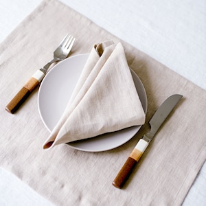 Organic Washed Linen Napkins Set / 22 Colors / Wedding Napkins / Table Linens / Set of 4, 6, 8, 10, 12 napkins