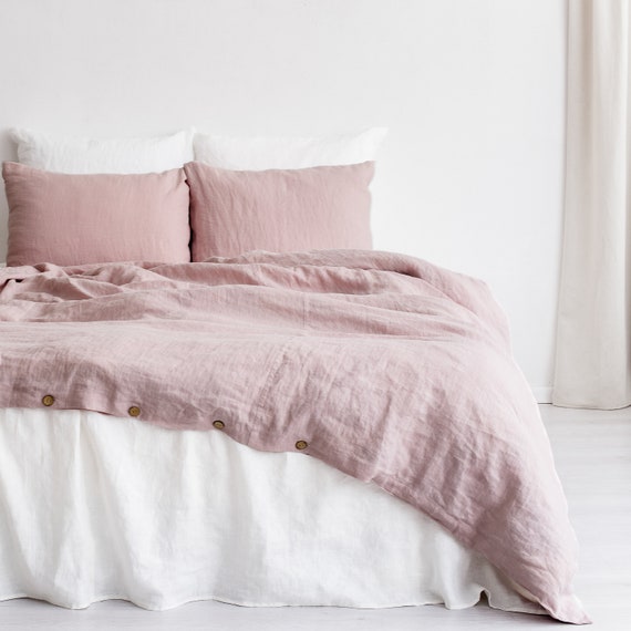 Dusty pink natural linen pillow cover Linen pillowcase dusty rose | Linen