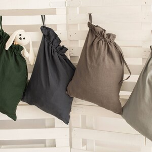 Toys storage bag / Eco-friendly linen / 22 colors / Linen bag / Big linen bag / Bags for kids / Handmade bag / Laundry tote image 5