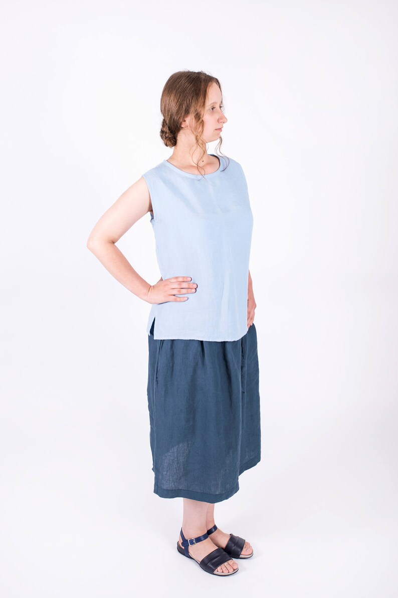 Basic linen top / 22 Colors / Linen tank top / Linen blouse / Linen top / Women's clothing / Linen summer clothes / Handmade image 2