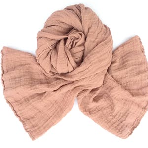 Light cocoa color linen scarf / natural linen scarf / women scarf / man scarf / 100% linen scarve / gifts idea / winter scarve / long scarf image 2