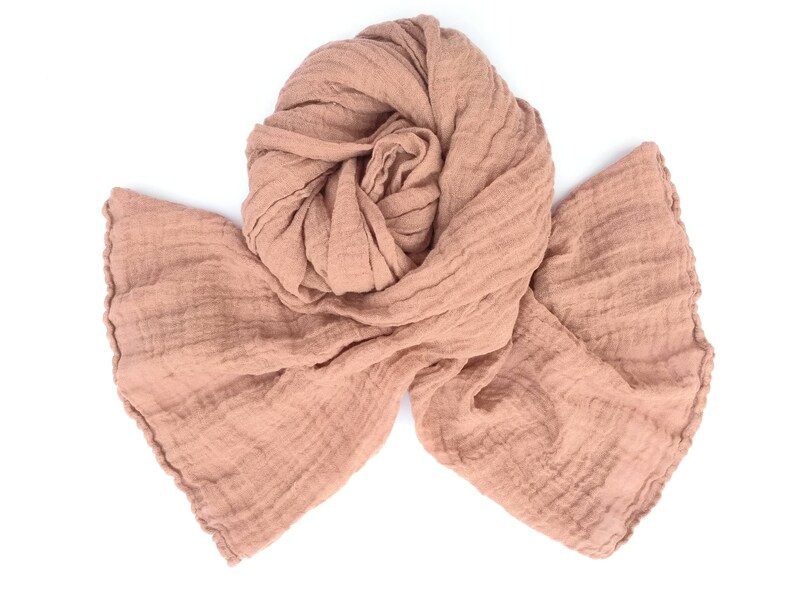 Light cocoa color linen scarf / natural linen scarf / women scarf / man scarf / 100% linen scarve / gifts idea / winter scarve / long scarf image 2