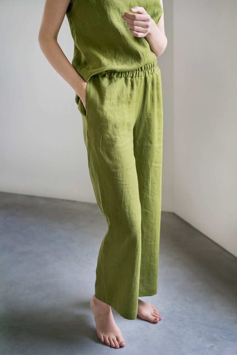 Linen Pants IDRO / Washed Linen Pants / Soft Linen Pants / Etsy