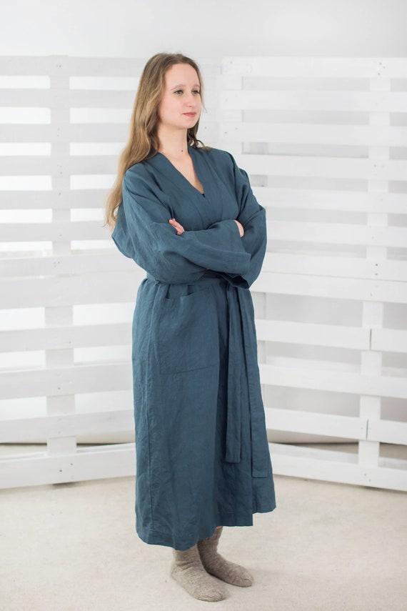 Unisex Bath Robe / 17 Colors / Linen Bath Robe / Spa Robe / Etsy