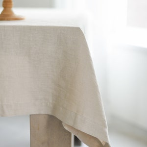 Natural linen tablecloth / Handmade linen tablecloth / Natural linen / Linen tablecloths / OEKO-TEX® linen / Farmhouse table decor image 3