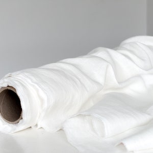 Leinenstoff als Meterware / Natürlicher milchig weißer Leinenstoff /OEKO-TEX® Leinen/ Weicher Leinenstoff /100% Naturleinen /Verschiedene Farben