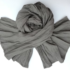 Long Scarf / Natural Linen Scarf / Women Scarf / Man Scarf / 100% Linen Scarve / Gifts Idea / Pure Linen image 1