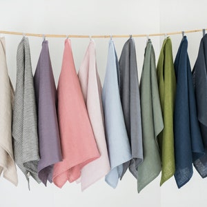 Linen Tea Towel / 22 Colors / Linen Dish Towel / OEKO-TEX® Linen / Kitchen Towel / Natural Linen Dishcloth / Handmade Linen Kitchen Towel