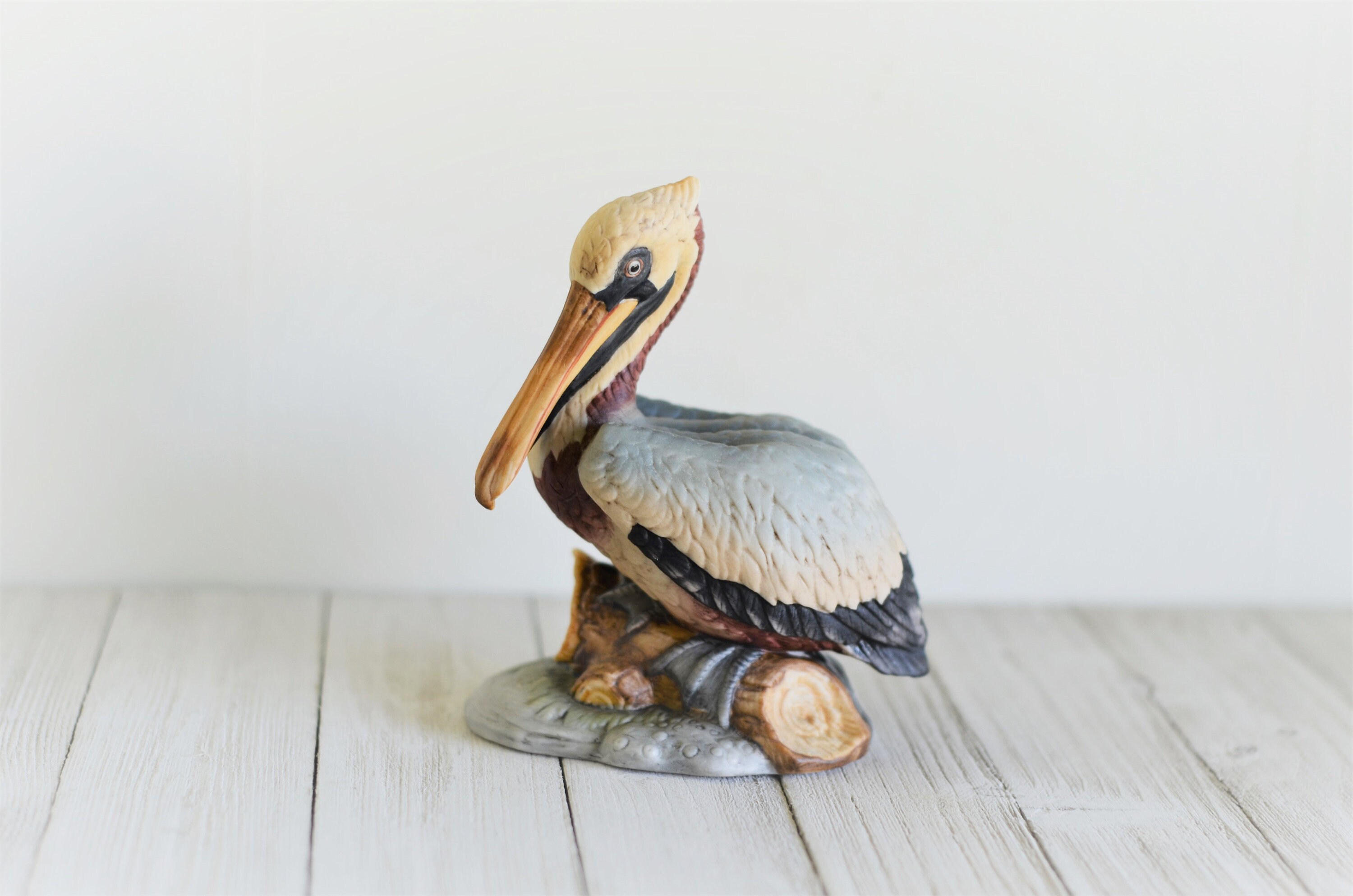 Pelican Figurine Vintage Porcelain Bisque Lefton China Etsy
