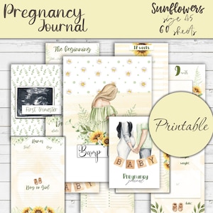 Printable pregnancy journal, Digital pregnancy planner, Bump to baby, Instant download