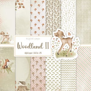 Wald Waldfreunde, Waldfreunde, Waldfreunde, Reh Fuchs Ephemera Kit, Junk Journal, Ephemera Kit zum Ausdrucken, sofort download