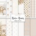 Boho baby bear digital paper, Nursery background, Instant download