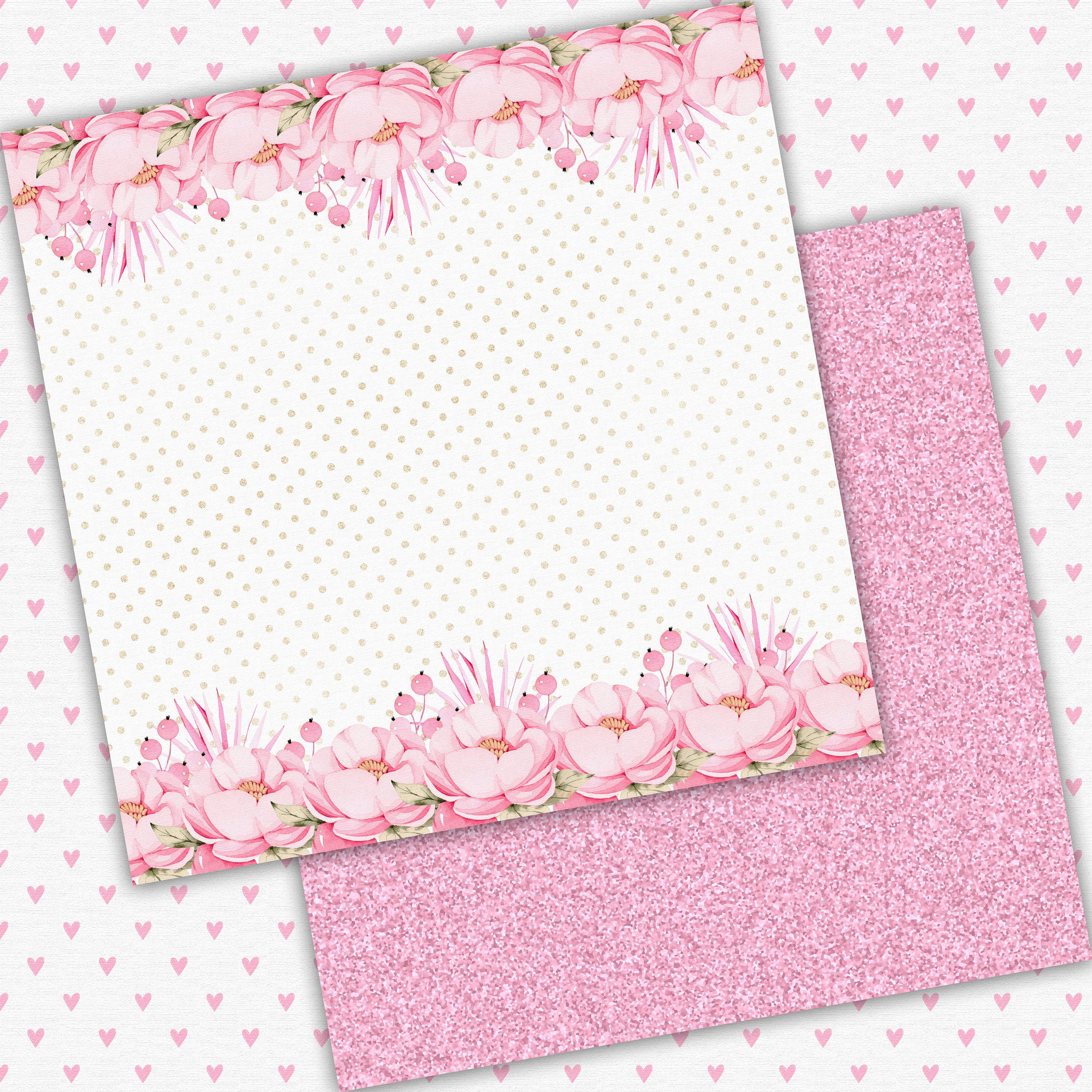 Pastel Pink Digital Paper Pack 12x12, Princess Swan Scrapbook Set ...