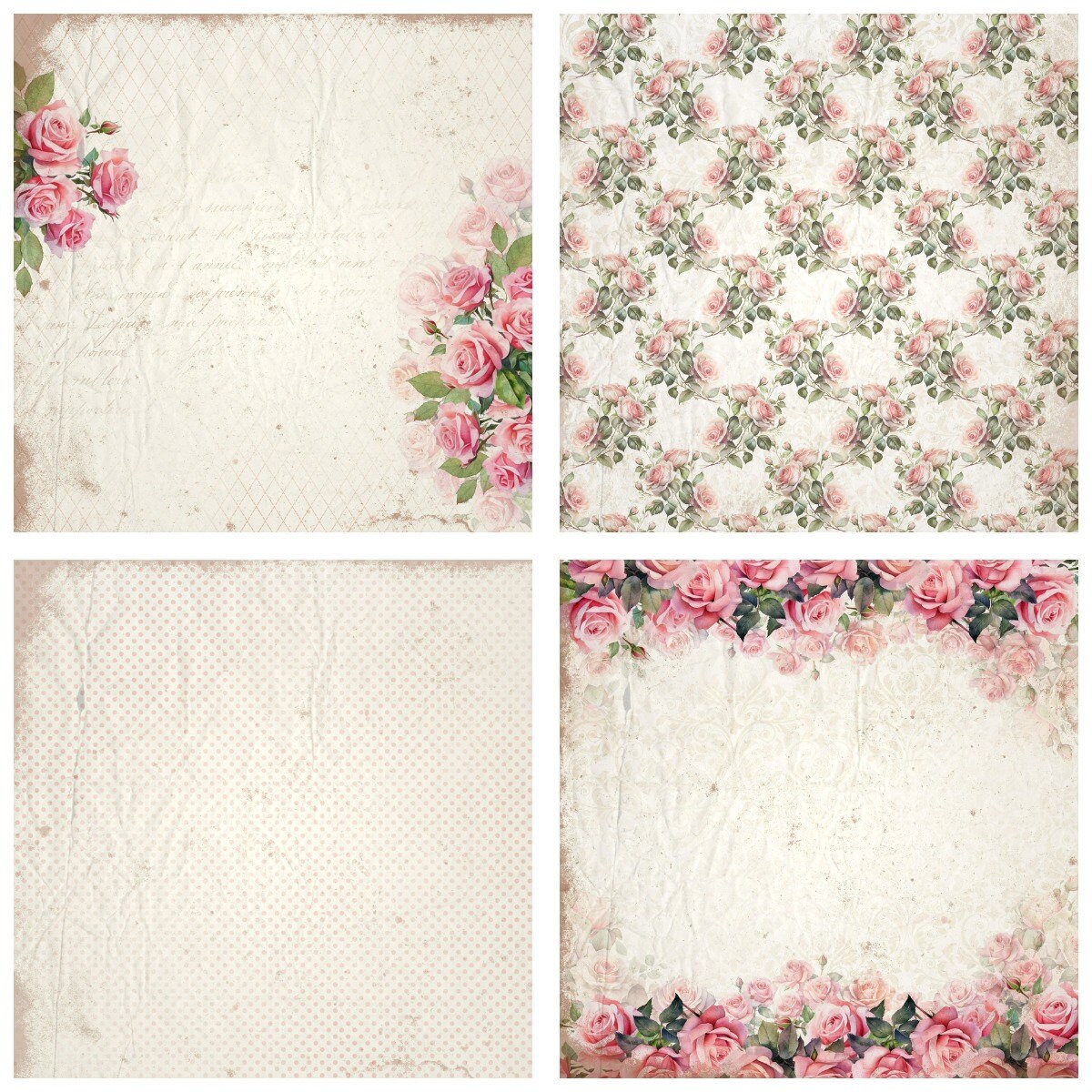 Vintage Shabby Chic Digital Paper Pack | Antique Floral Scrapbook ...