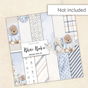 Printable Milestone Boho Teddy Bear Baby Book Without Text, Keepsake ...