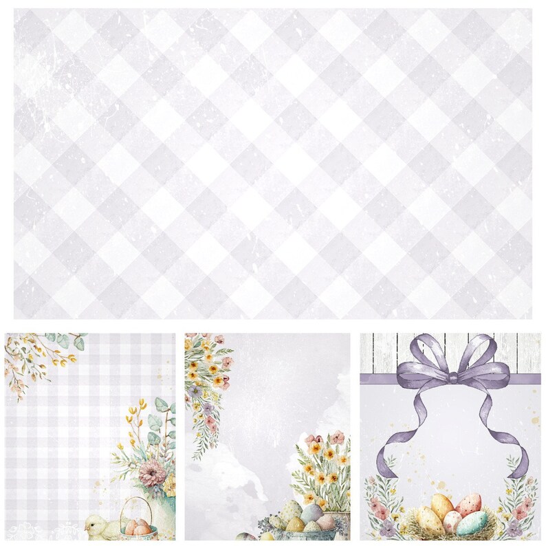 A4 Easter Digital Paper Pack, Farm Bunny Printable Scrapbook Album ...