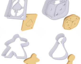 Jeu de société Geek Cookie Cutters Set (Set de 4) Pion - As - Dés - Meeple