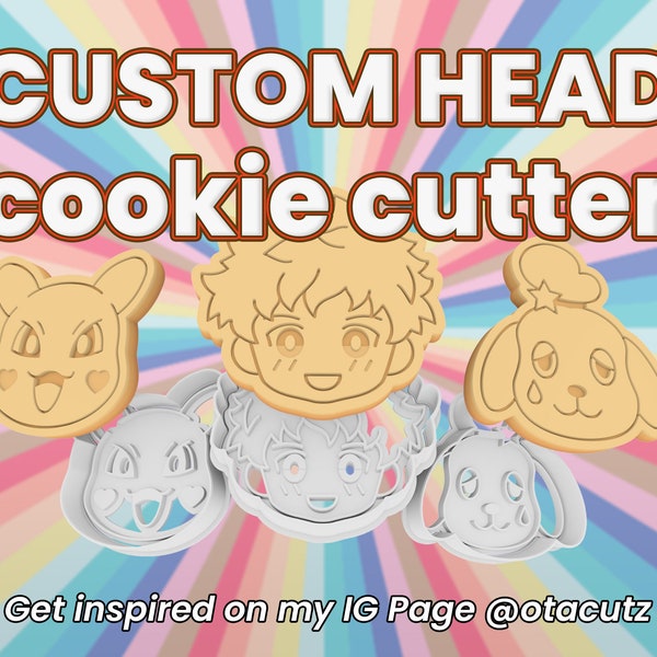 Character Head Cookie Cutter & Stamp | Chibi | Anime | Video Game | @otacutz | Social Networks Custom Listing