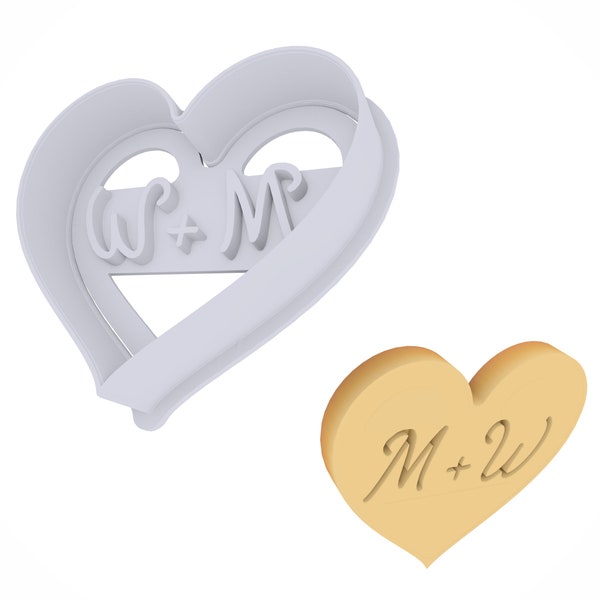 Heart Initials Cookie Cutter & Mold