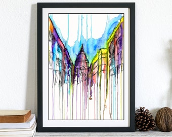 London, print, wall decor, home decor, gift for her, gift for him, best friend gift, housewarming gift, architecture, office decor