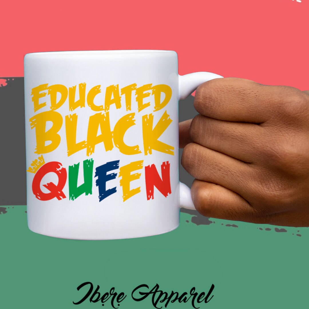 | de La Reine Noire Instruite Femme Noire | Afrocentrique Mélanisé Black Girl Magic Tasse 110Z