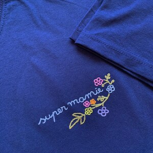 Handmade embroidered custom t-shirt drawing image 2