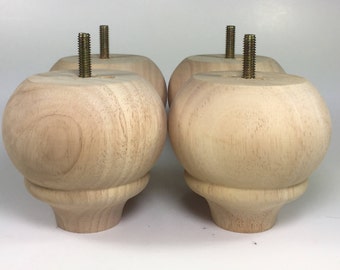 Set Of 4 Turned Legs 5 3 Tall X 8 Round Wood Legs 5 3 4 Tall X 8 Round Wood
