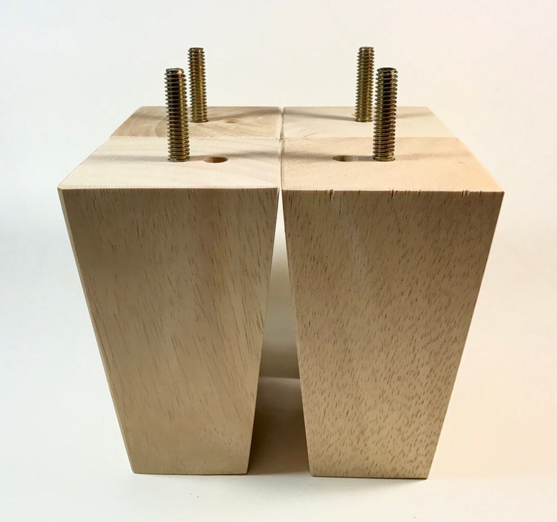 Tapered Wood Legs 5 Tall X 3 Squared Sofa Image 0 Unfinished