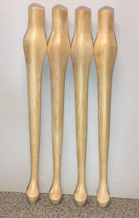 FREE SHIPPING! Set of 429 Tall Unfinished Queen Anne Table Legs with hardware Dining Sets
