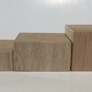 Set of 4 Legs Squared Block Feet 1", 2", 3", 4", 5", 6" tall x 2", 3", or 4" Square with 5/16" Hanger Bolts Protruding 1"