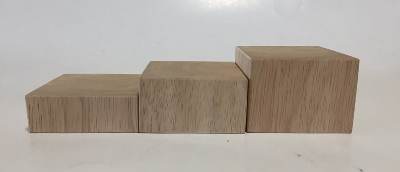 Set of 4 Legs Squared Block Feet 1, 2, 3, 4, 5, 6 tall x 2, 3, or 4 Square with 5/16 Hanger Bolts Protruding 1 image 1
