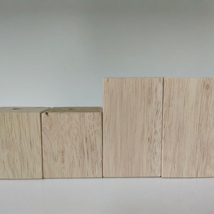 20 Piece Unfinished Chunky Wooden Block Set 3 in X 3 in Ready to Paint for  Wood Crafts 