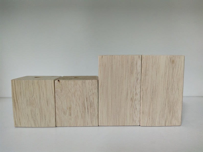 Set mit 2 Beinen Holzblock Bein Raisers 2 oder 3 hoch mit Senkkopfschraubenloch für Ikea & Tvilum Schuhschränke Bild 1