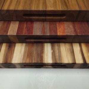 Seasoned Acacia Rosewood Teak Cutting Boards 1" and 1.75" Thick in 9"x12"x1", 12"x18"x1.75", and 15"x20"x1.75" Rectangular Shaped