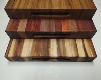 Seasoned Acacia Rosewood Teak Cutting Boards 1" and 1.75" Thick in 9"x12"x1", 12"x18"x1.75", and 15"x20"x1.75" Rectangular Shaped