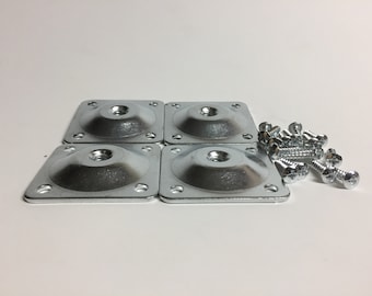 Soportes de montaje para patas: 2" x 2" x 1/4" o 1,25" 3 puntas (juego de 4 soportes con tornillos)