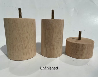 Set van 4 cilinderstijlen van 1" tot 4" hoog x 2", 2-3/8", 3" of 3,5" diameter poten met standaard 5/16" ophangbouten die 1" uitsteken