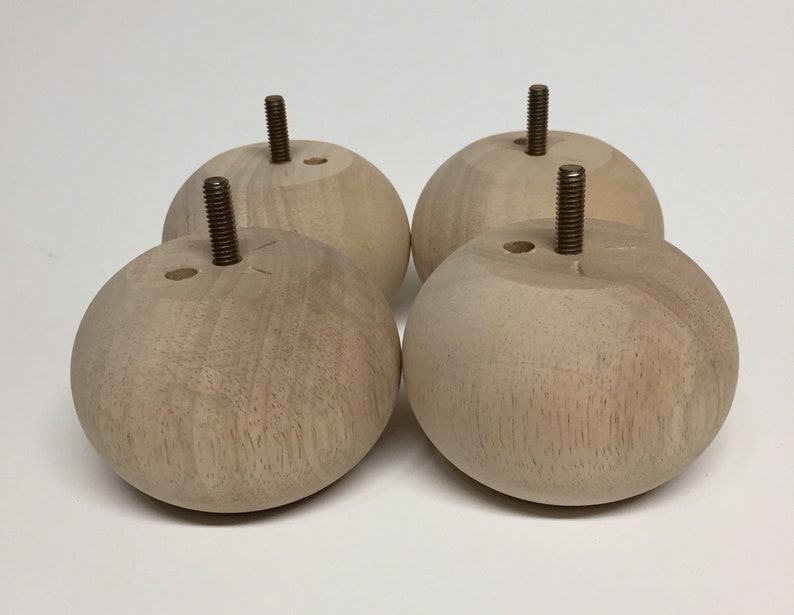 Unfinished Bun Legs Feet 3 Tall X 4 Round Image 0