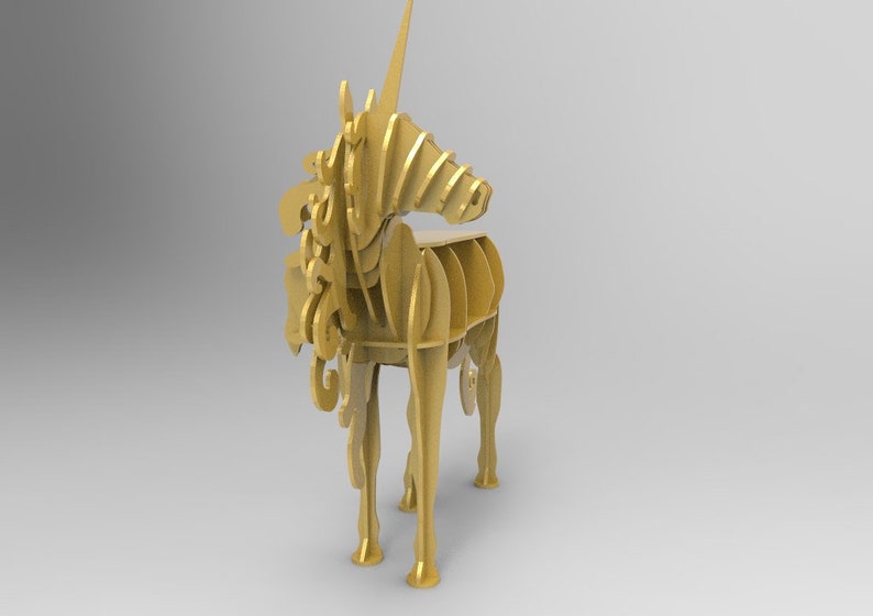 Shelf Unicorn 3D Puzzle decor for home 3d model image 3