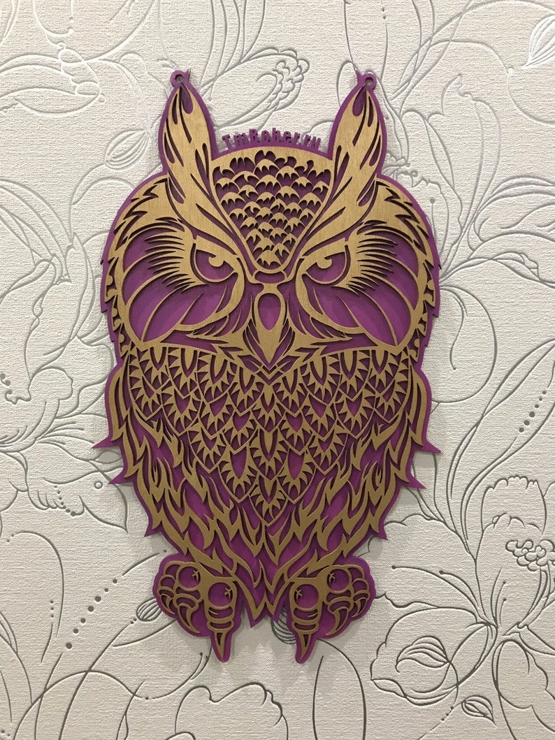 Download Owl wall panelcnc files DXF CDR SVG dxf files for cnc | Etsy