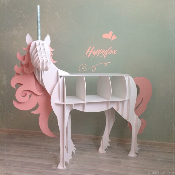 Download Shelf Unicorn 3d Puzzle Decor For Home 3d Model Etsy