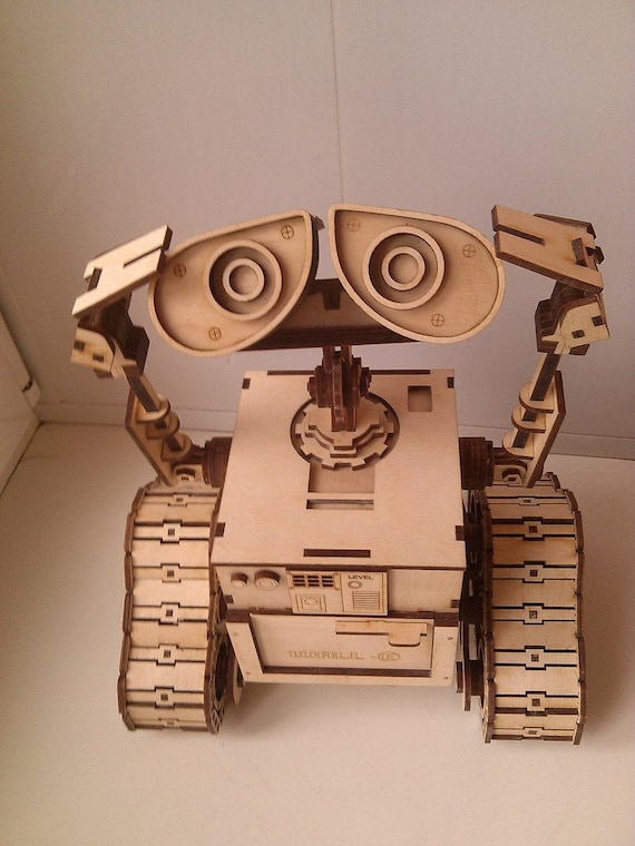 Wooden Constructor Robot Wall E Wooden Model Puzzle Game Etsy